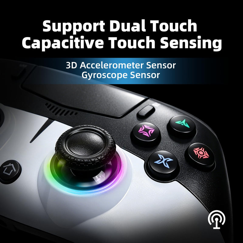 Geemaker Wireless Game Controller Compatible with PS5, PC, iOS, Mac, Android, Steam Deck, Dual Vibration Motor, 6-Axis Motion Control, Turbo Function, 3.5mm Audio Jack, Esports Grade Performance,Black & White
