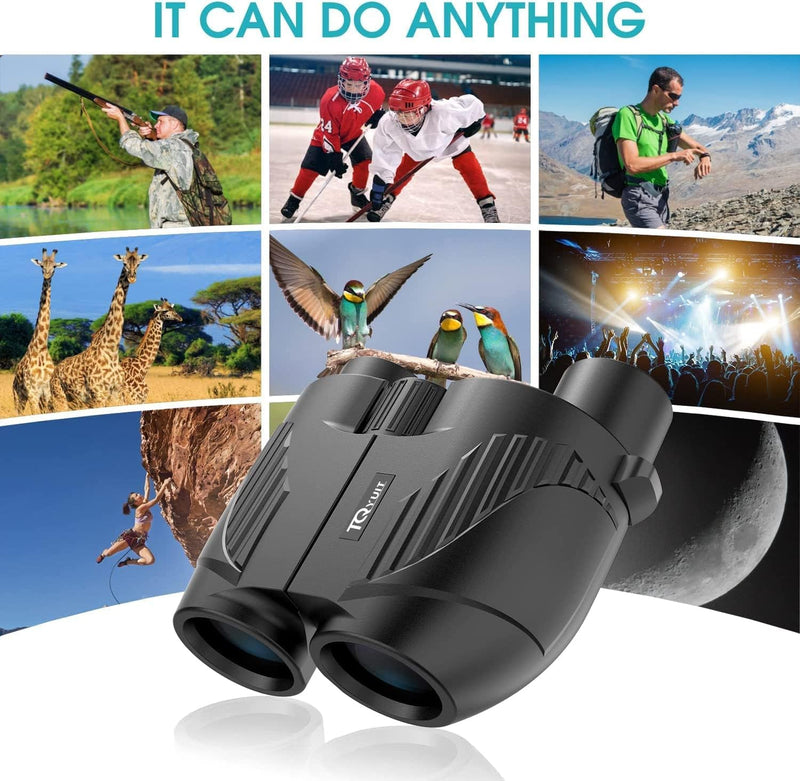 20x25 High Powered Binoculars for Adults,Compact HD Waterproof Durable and Clear BAK4 Prism FMC Lens,Suitable for Bird Watching,Sightseeing and Outdoor Sports,Black Black