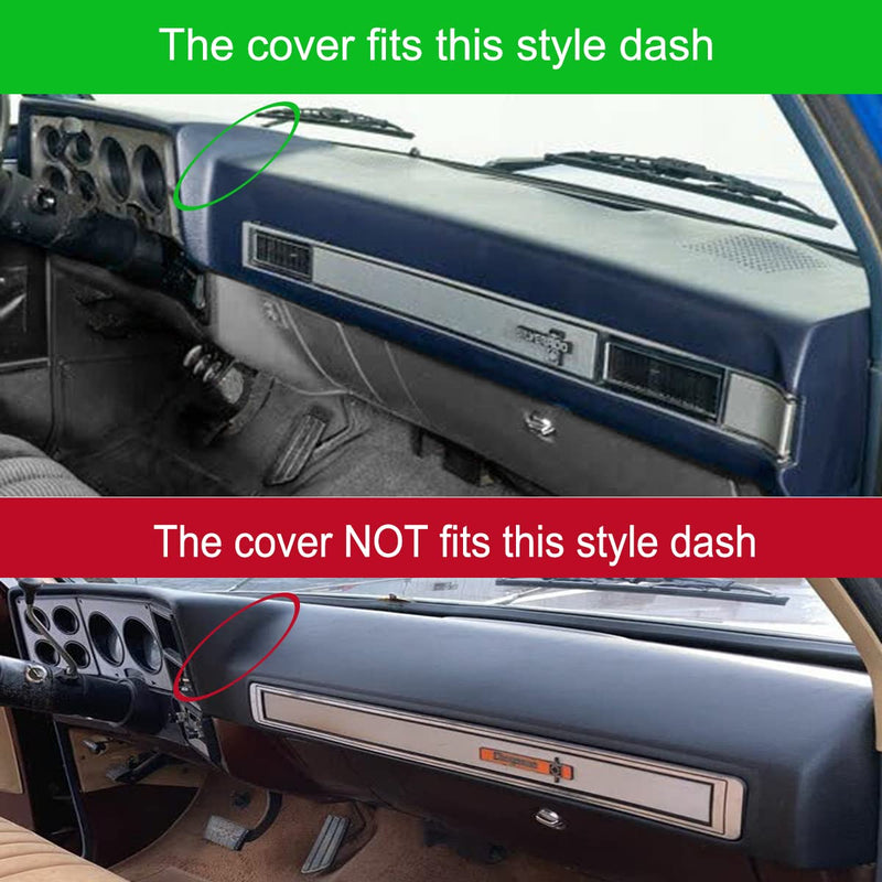 Yiz Dash Cover Mat Custom Fit for 1981-1991 Chevrolet Chevy C/K/R/V Series Suburban Blazer,GMC C/K/R/V Series Jimmy,Dashboard Cover Pad Cap Carpet Protector (Black) J22 black