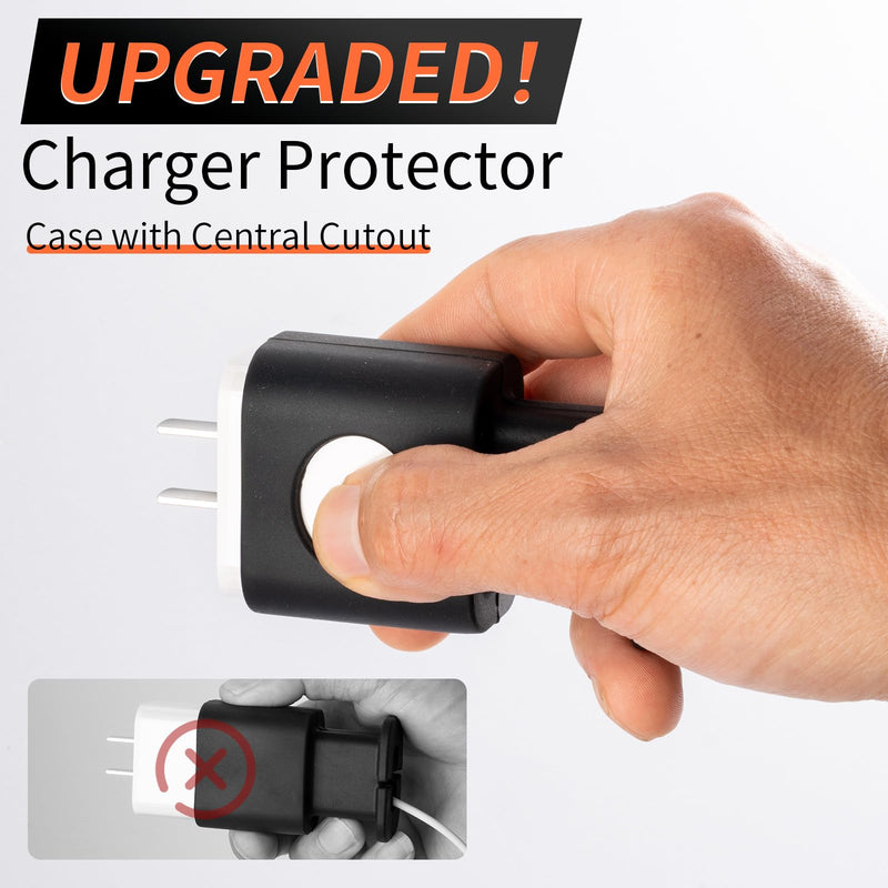 4-Pack 2-in-1 Silicone Charger Protector with Cord Wrap, Anti-Slip & Anti-Drop Design. Fits 18W/20W USB-C Power adapters for iPhone. Durable Silicone Cover Shields Chargers. Charger not Included.