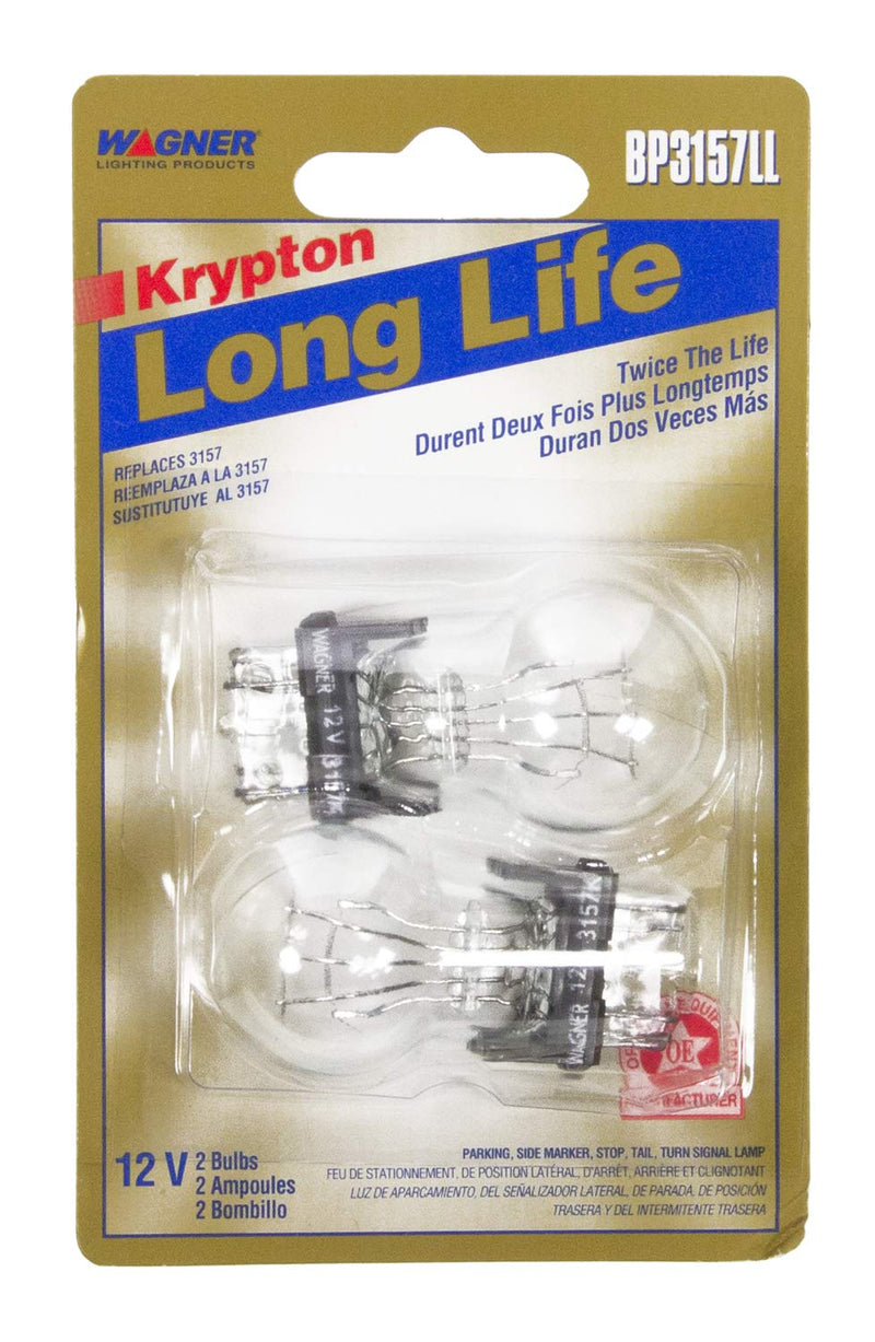 Wagner Lighting BP3157LL Long Life Multi-Purpose Light Bulb Card of 2 One Size