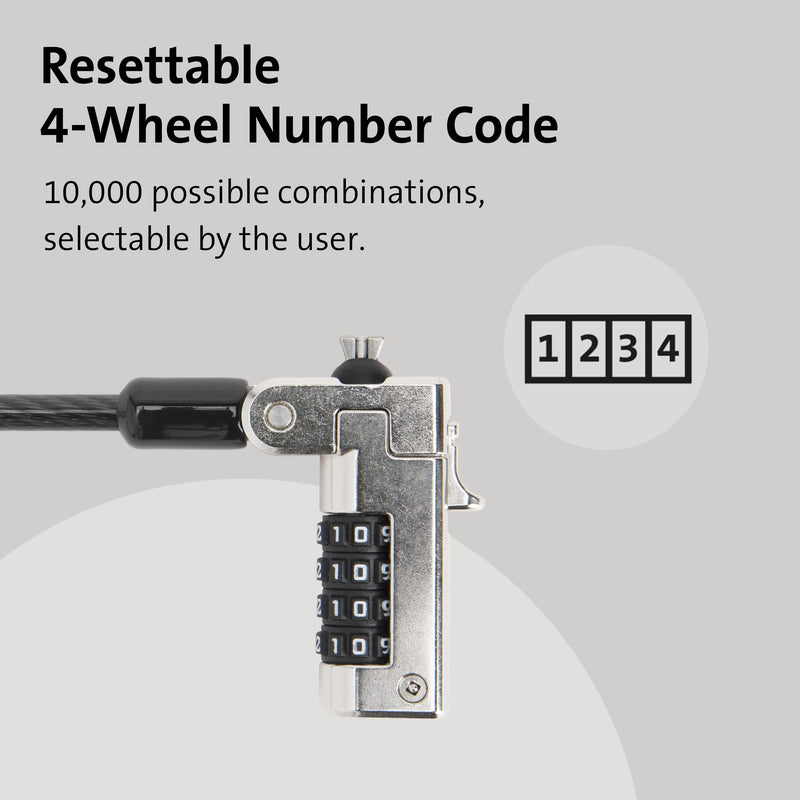 Kensington N17 Dell Laptop Computer Lock, Combination Security Locking Cable (K68008WW) Black | Combination security locking cable, deters laptop theft, fits Dell laptop security slots