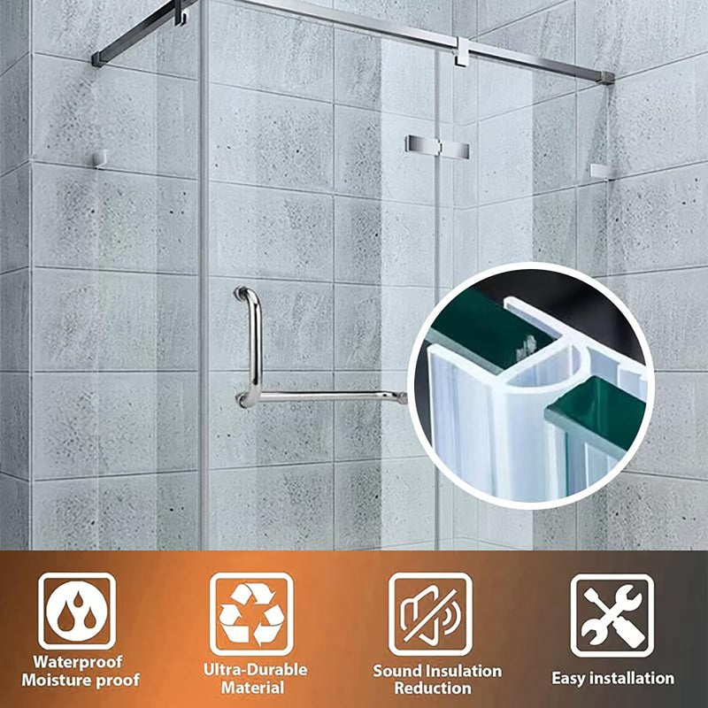 Shower Glass Door Seal, 120 Inch Silicone Soft Shower Door Bottom Seal for 3/8"(10mm) Thick Glass Door, Stopping Water Leaks (Arch) Arch