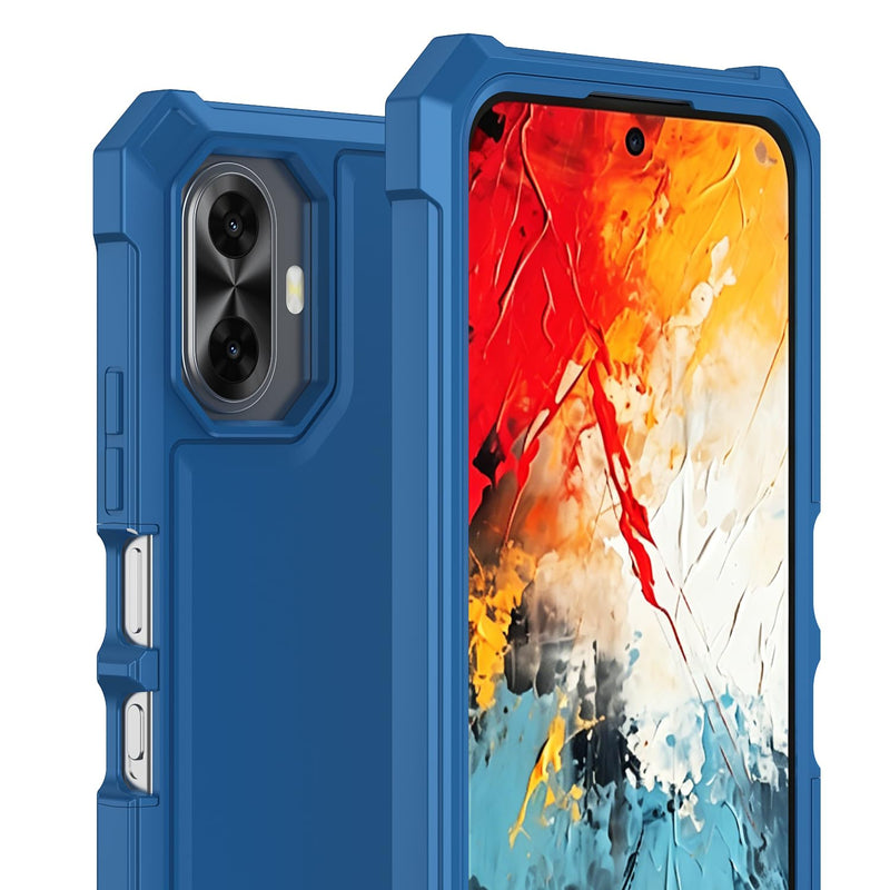 Case for TCL K70 5G/TCL K70 XE with Screen Protector Full Body Protection | TCL K70 Phone Case Front Silicone Bumper+Hard Plastic Back+Tempered Glass Screen+Military Grade Shockproof Corner Design Blue TCL K70/TCL K70 XE