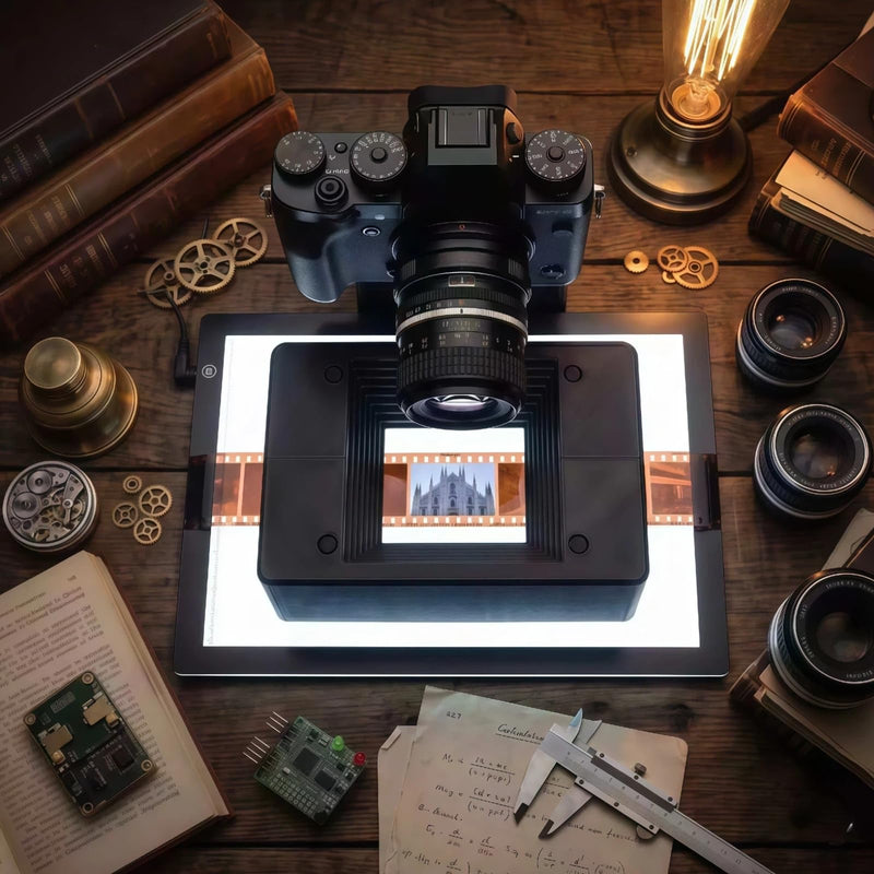 120mm Film Holder for Negative Scanning: Professional Medium Format Carrier for Flatbed & Digital Camera Scanning. Anti-Curl Magnetic Design for 6x4.5, 6x6, 6x7, 6x9 Film