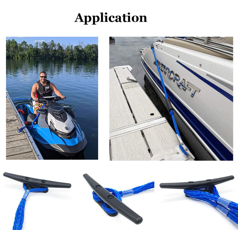 Bungee Dock Lines Boat Dock Line Stretchable Mooring Rope Dock Ties Bungee Cords for Boat Blue 2 Pack 4 Feet Royal Blue