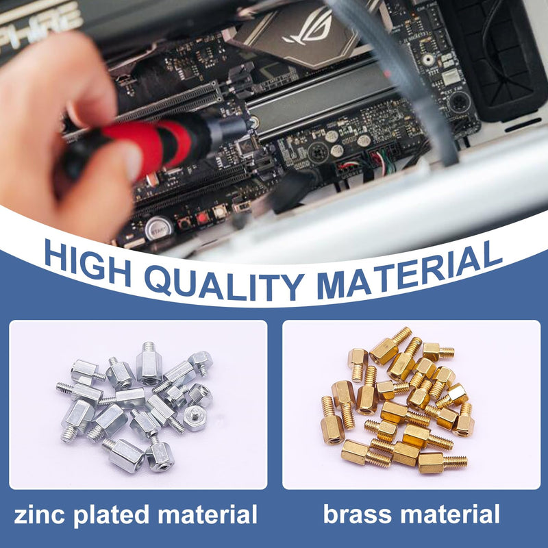 480PCS M.2 Screws Motherboard Standoffs Screws Computer Screws Assortment Kit, NVMe Screws M.2 SSD Mounting Screws for Motherboard, SSD, HDD Hard Drive, PC Fan, PC Case