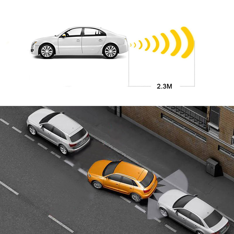 Car Parktronic Parking Built-in Plane Sensors Rear Reversing Backup System with 4 Sensors LED Light Distance Display Warning Buzzer Distance Detection… Silvery