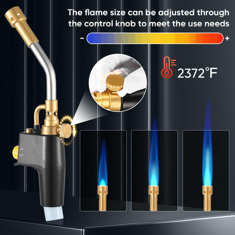 Propane Torch Head with 3 Nozzles, Trigger Start Ignition for High Intensity Welding, Soldering, Cooking (Gas Tank Not Included) ﻿ GJ8000