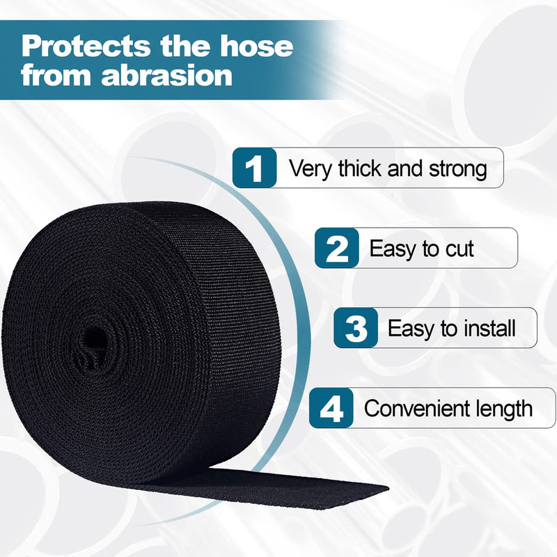 25 FT Nylon Hydraulic Hose Protector Sleeve Sheath Cable Cover Welding Tig Torch Hose Cover for Long-Wearing Abrasion Protection, 2.25" ID, Black 2.25 Inch ID, 25 Feet Long