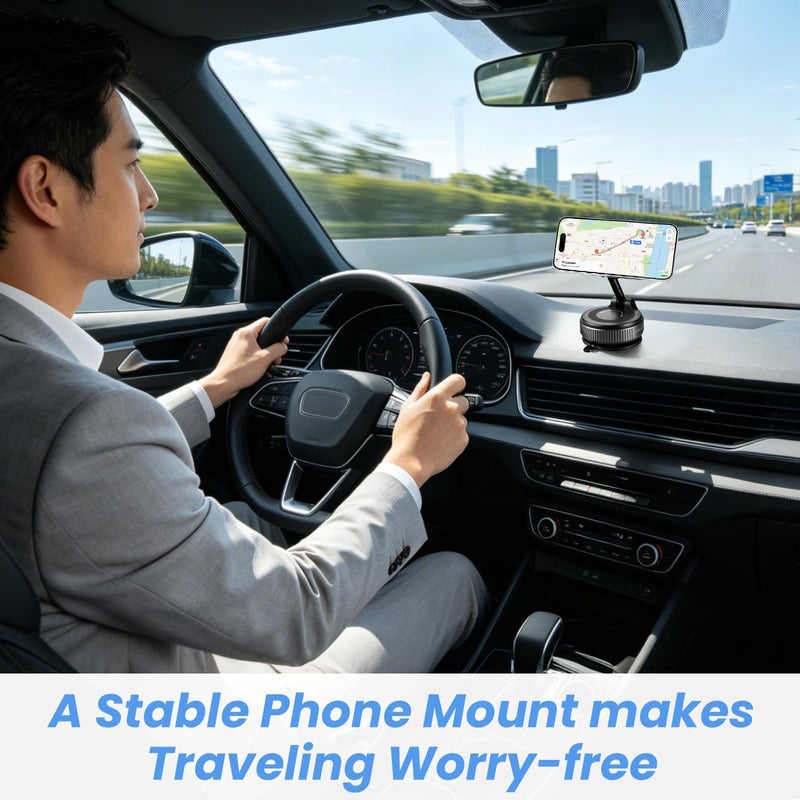 2026 Upgraded Vacuum Magnetic Car Phone Holder Mount [85 LBS Strongest Suction] 360° Adjustable Magnetic Phone Holder, Foldable Car Mount for All cellphones