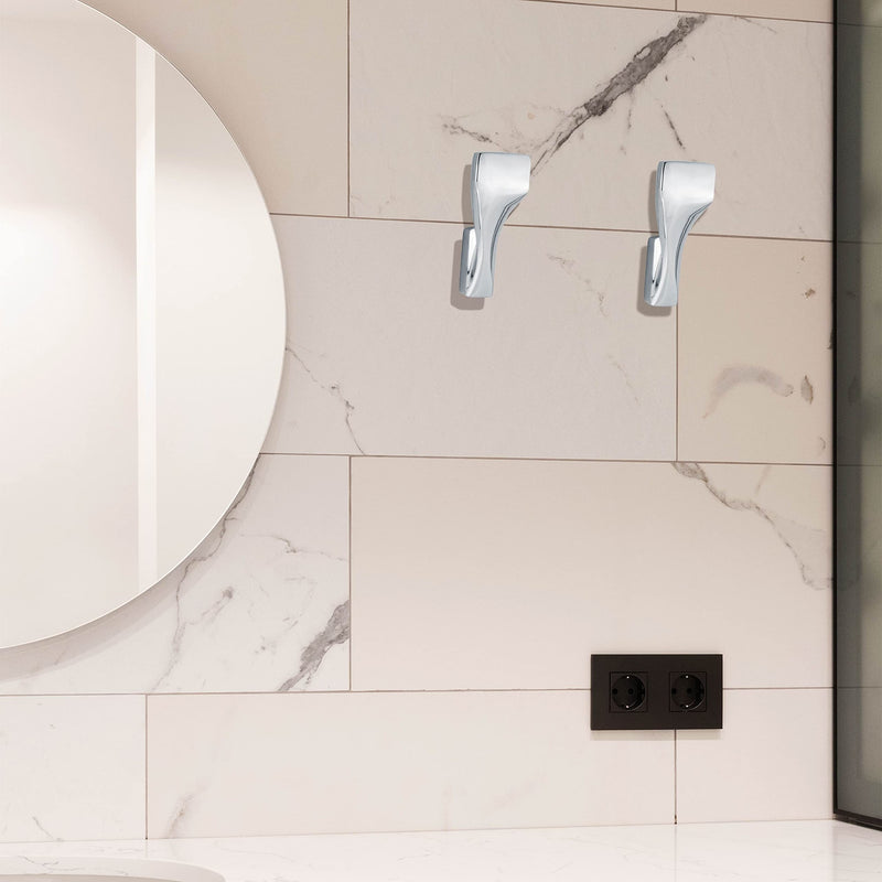 1PCS Robe Hooks for Bathrooms-Artistic Curved Line for Solid Brass Towel Hooks-7.93 OZ Weight for Chrome Towel Hook Ensure Quality (Chrome) 1 Piece