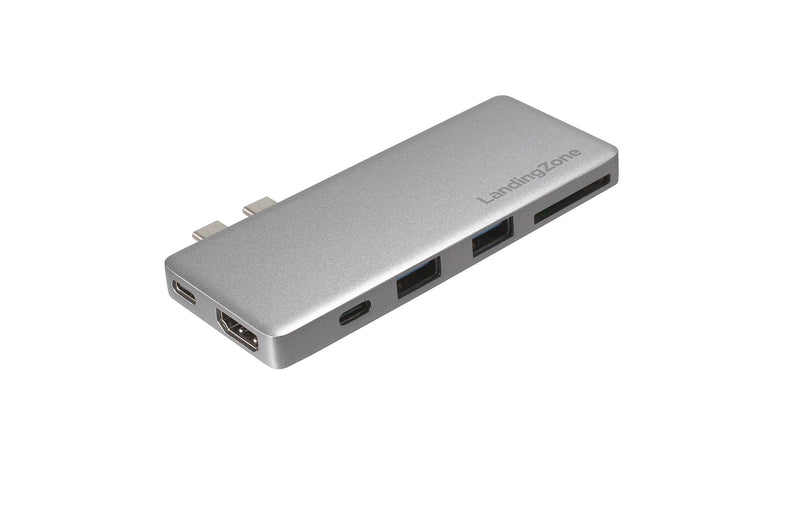 LandingZone USB Type-C Hub for MacBook Pro and MacBook Air Models A1706/A1707/A1708/A1989/A1990/A1932/A2141/A2159/A2251/A2289 Released 2016 to 2020 (Space Grey) Space Grey