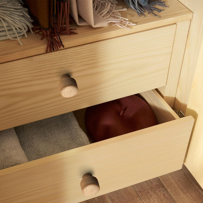 10 pcs Walnut Wood Round Chinese-Style Cute Cabinet Door Handles Cabinet Drawer Pulls Single-Hole Wardrobe Knobs Wooden Door 10