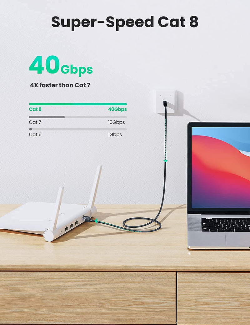 UGREEN Cat 8 Ethernet Cable 40Gbps Bundle with UGREEN USB 3.0 Ethernet Adapter