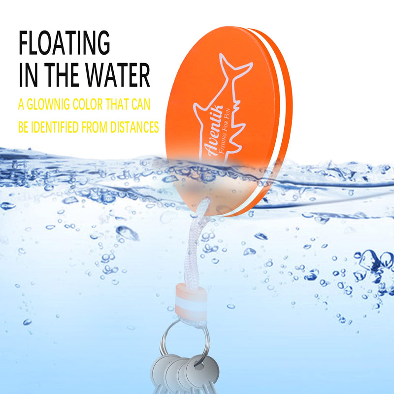 Riverruns Floating Key Ring Glow in Dark Lightweight Water Buoyant Key chain, Boat Kayak Key Chains for Water Sports Orange-medium-1pack