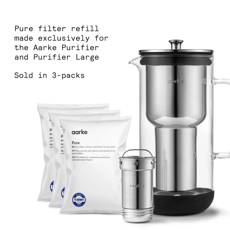 Aarke Pure Filter Refill Granules - Reduces Heavy Metals for Clean Water, Eco-Friendly, 8-Week Performance, Compatible With Purifier Pitchers (3 Pack) aarke Pure