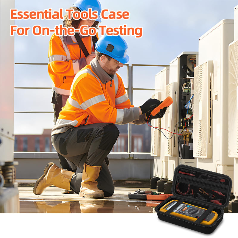 Carrying Case for Fluke1587 FC/ 87-V/ 87V Max/ 88V/ 15B+/ 17B+/ 1503/1507/1508/1577/3000 FC Multimeter Testers and Accessories, Multimeter Storage Bag Organizer Box (Case Only) Black