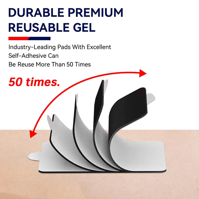 20 Pcs Large TENS Unit Electrode Pads Compatible with MEDVICE, NURSAL, Belifu, NueMedics TENS, VOVOU Upgraded Self-Adhesive Latex-Free 3.5mm Snap TENS Replacement Pads Patches Reuse More Than 50 Times White