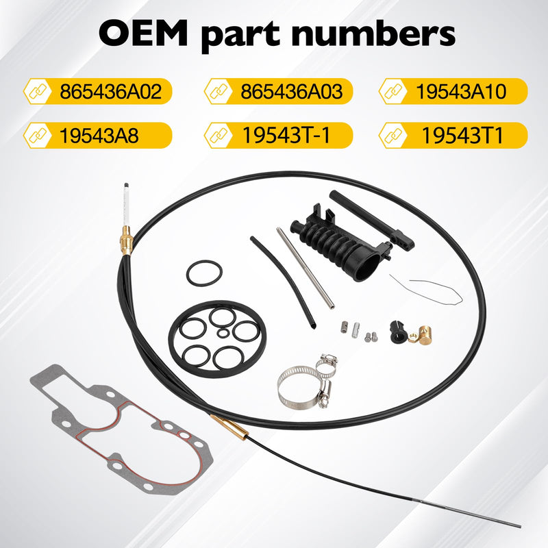 865436A03 Lower Shift Cable Kit Compatible with Mercury Mercruiser Alpha One+Gen 2, R, MR Shift Cable Kit+Gasket Replace#865436A02, 19543T-1, 19543A10, 19543A