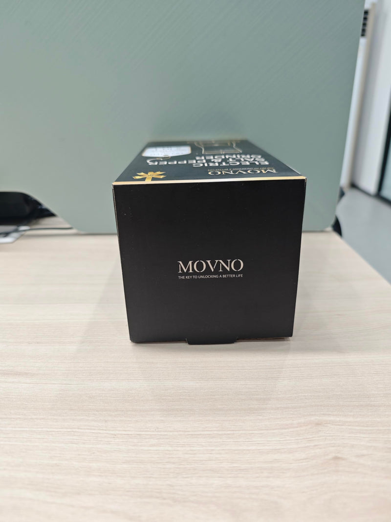 MOVNO 2 in 1 Rechargeable Electric Salt and Pepper Grinder Set with Charging Base, No Need Battery Automatic Salt and Pepper Grinder, One-Handed Operation, Adjustable Ceramic Grinder with LED Light Black