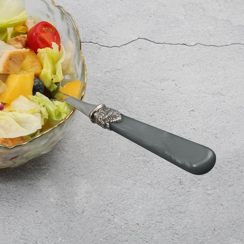 2-piece Salad Servers Stainless Steel Salad Serving Set Salad Fork and Spoon (Grey) Gray