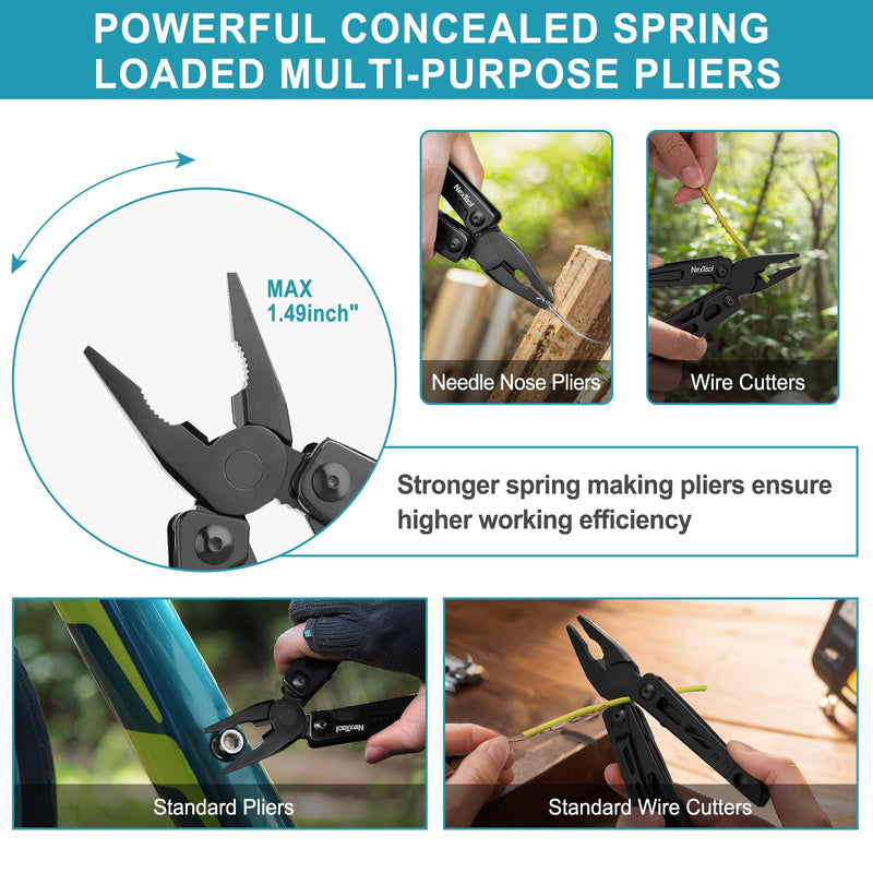 NexTool Adjustable Wrench Multitool, 9 in 1 Multi Tool with Multitool Pliers, Adjustable Wrench, Pocket Knife and Screwdriver, Foldable Stainless Steel Multi-Tool for Mechanical Maintenance, Camping Full Size Adjustable Wrench Multitool Pliers