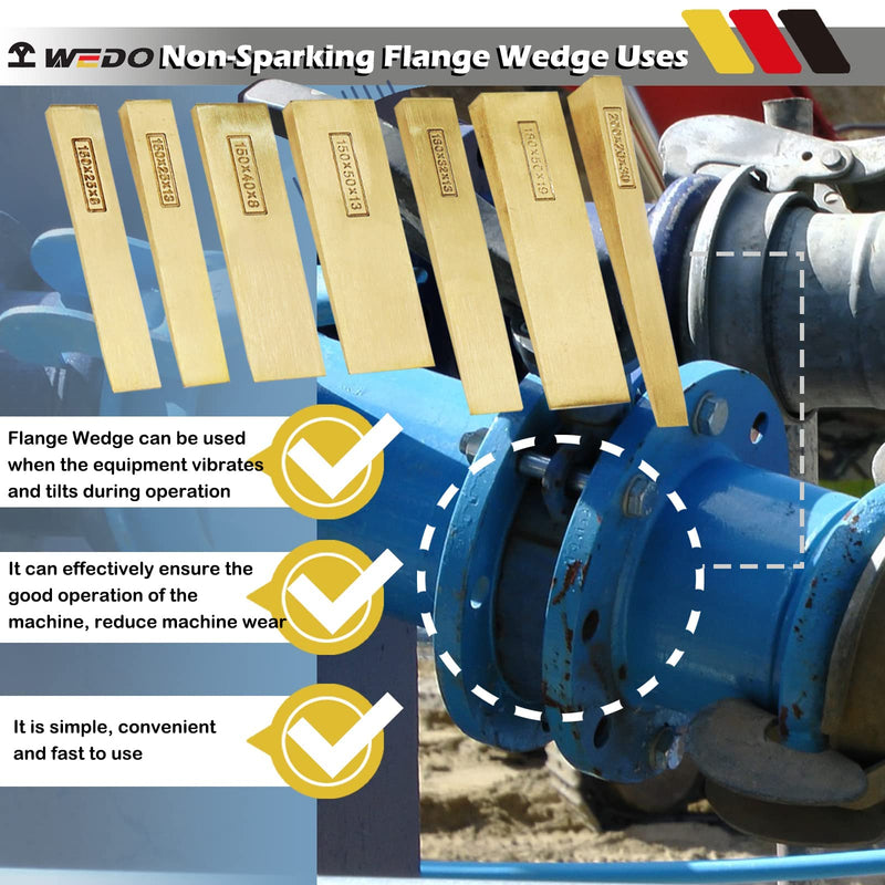 WEDO Flange Wedge Non-Sparking, Spark-free Safety Flange Wedge, Pipe Fitting Welding Tools, Spreading Flanges Triangle Tool, Corrosion Resistant, Aluminum Bronze, 10mm*50mm*100mm 100*50*10mm