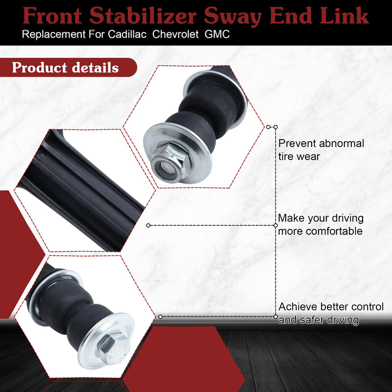 K700432 Sway Bar Link - Front Stabilizer End Link Compatible with 2004-2019 Cadillac Escalade ESV/EXT丨2007-2013 Chevrolet Avalanche丨2004-2019 Chevrolet Tahoe丨2004-2019 GMC Yukon K700432