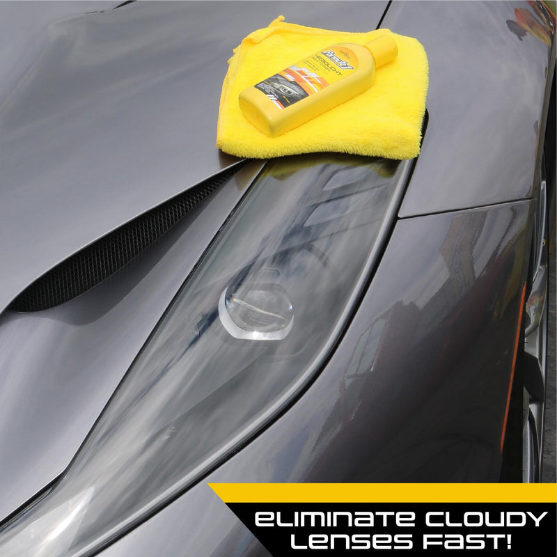Formula 1 Headlight Restorer & Sealant – One Step Polish to Clean & Renew Yellowed Headlights, Windscreens, or Exterior Plastics (8 oz.)