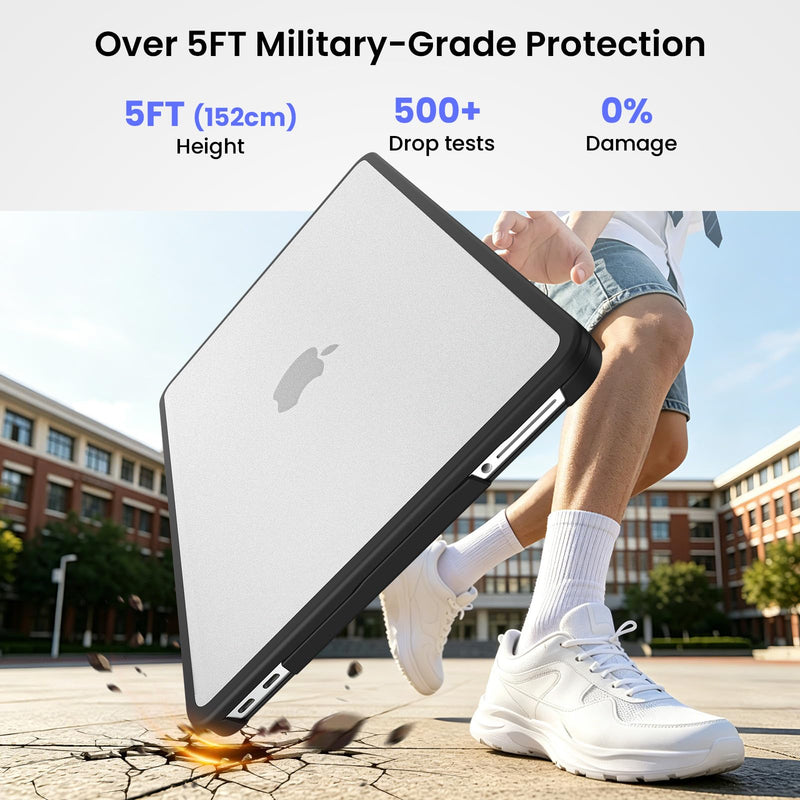 BlueSwan for MacBook Neo Case 13 Inch 2026, Model A3404 A18 Pro Chip | Anti-Crack Rugged TPU Bumper, Anti-Scratch Hard Shell Protective Cover for MacBook Neo 13" with Mac Neo Accessories Frosted Clear