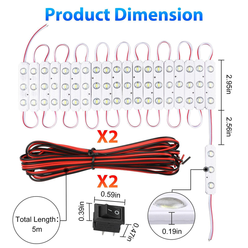 Linkstyle 12V 120 LEDs Van Interior Light Kits, 12V LED Light Strip LED Module Lights Ceiling Lamp for Car Van Truck Auto Vehicle, 40 Modules