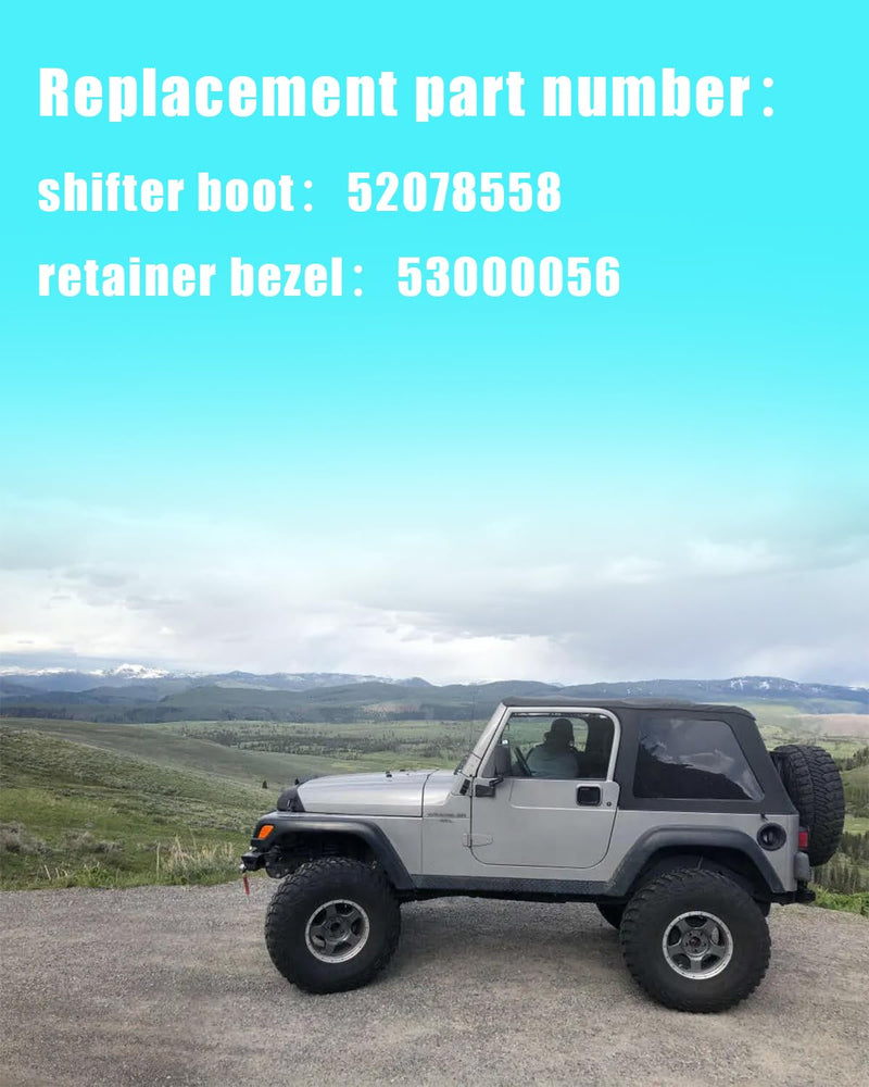 53000056 52078558 Shifter Boot & Retainer Bezel Kits Fits for Jeep TJ Wrangler 1997 1998 1999 2000 2001 2002 2003 2004