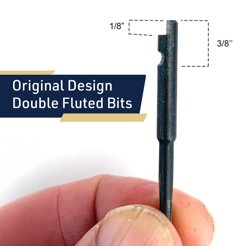 Classic Yankee Style Push Drill Replacement Bits - Set of 8 Double Fluted Hand Drill Bits - Push Drill Bits Set with No Chuck Needed by Kings County Tools