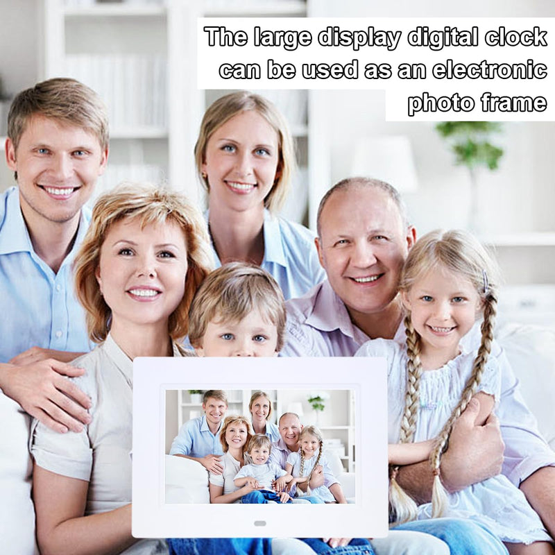 7 Inch Extra Large Day Date Time Digital Day Calendar Clocks with Auto-Dimming 12 Alarm Reminders Dementia Clock for Senior Elderly impaired Vision Memory Loss 7.1 inch white