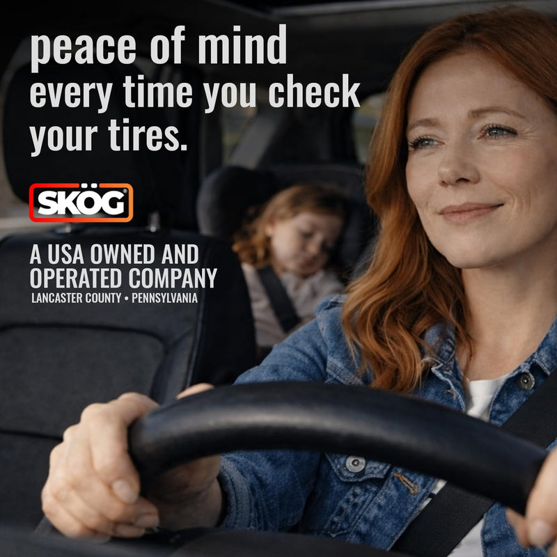 SKÖG Dual-Needle Tire Pressure Gauge 100 PSI | Leak-Free RatchetSeal Patented Quick-Connect | Cars, Trucks, Motorcycles, Bicycles | Battery Free Locking Chuck Tire Gauge 1 Pack