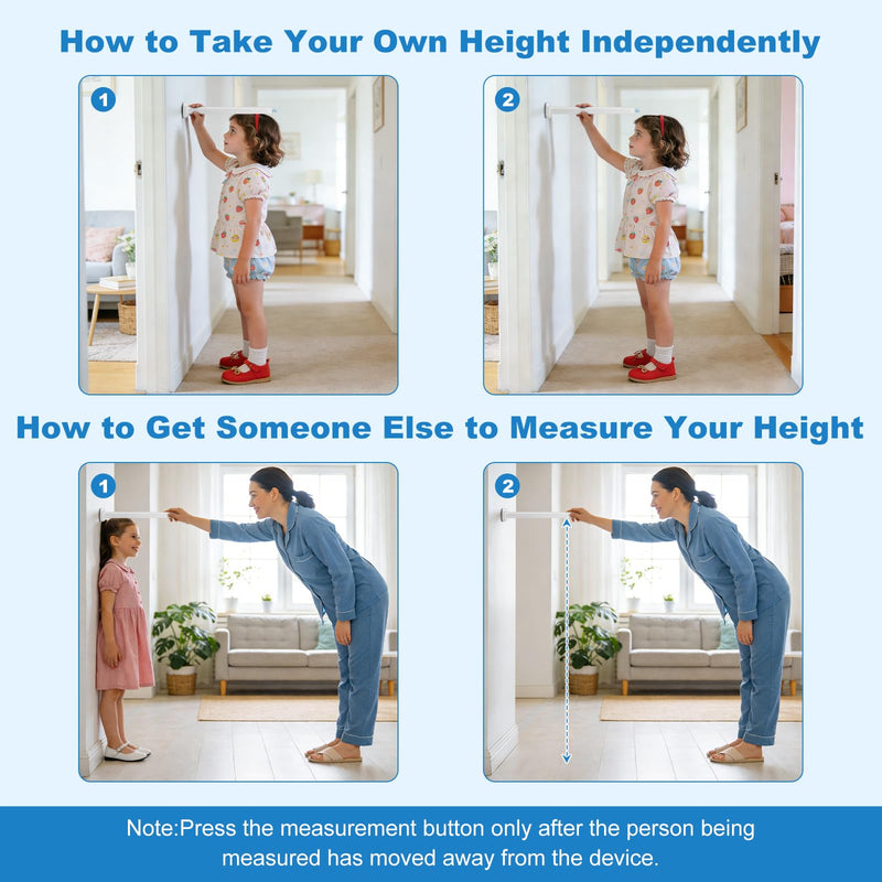 Portable Height Measurement Tool for Kids and Adults with 3-Second Quick Measurement(240cm/94.5in), Handheld Cordless Infrared Height Measurement for Wall with Two Measurement Units(Feet/M)