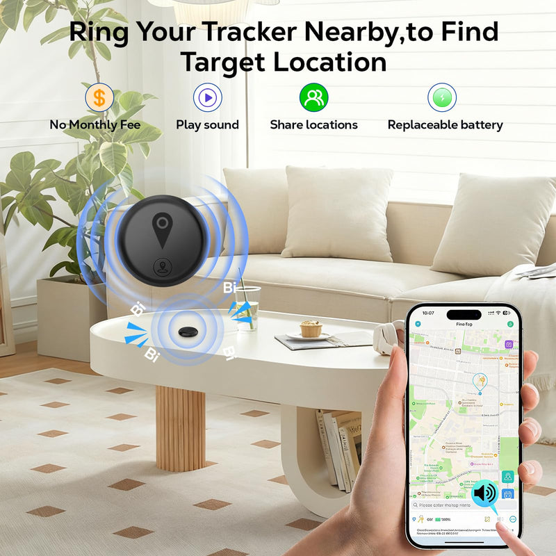 GPS Tracker for Vehicles,2 Pack Tracker Device for Vehicles for iOS Find My | Hidden Portable GPS Tracker for Cars Splashproof Available，No Monthly Fee Subscription No SIM Card Required - Black Grey