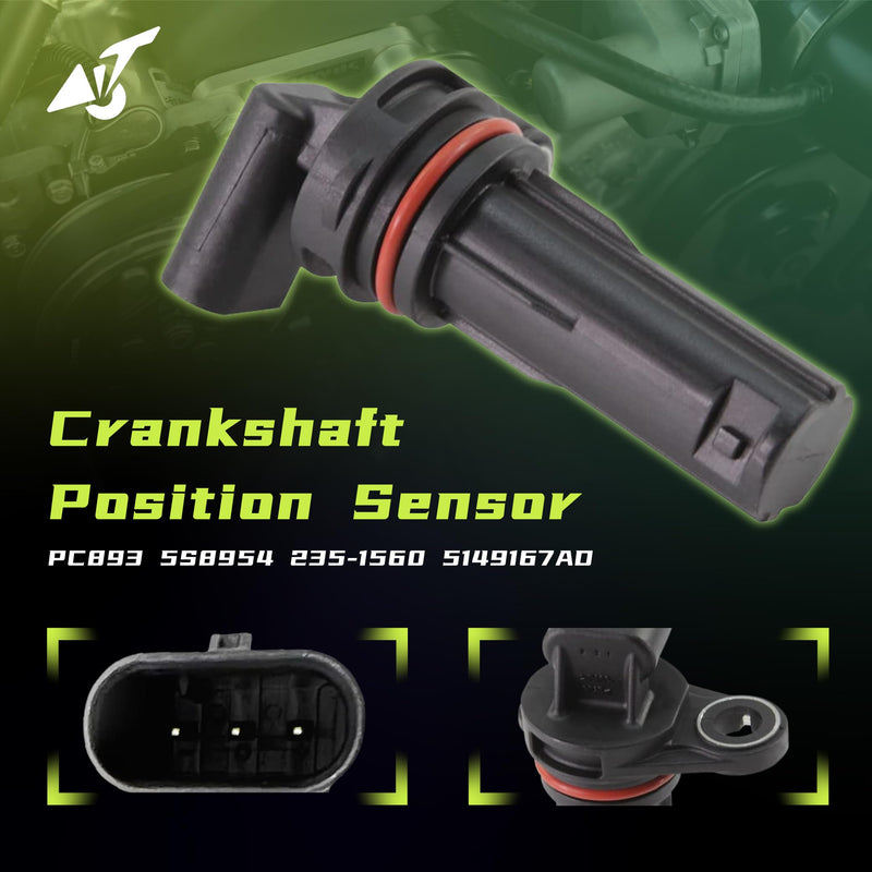 PC893 5S8954 235-1560 5149167AD Crank Crankshaft Position Sensor Compatible with Chrysler Town & Country 200 300 Dodge Charger Journey Jeep Grand Cherokee Wrangler RAM (3.6L, 2011-2019)