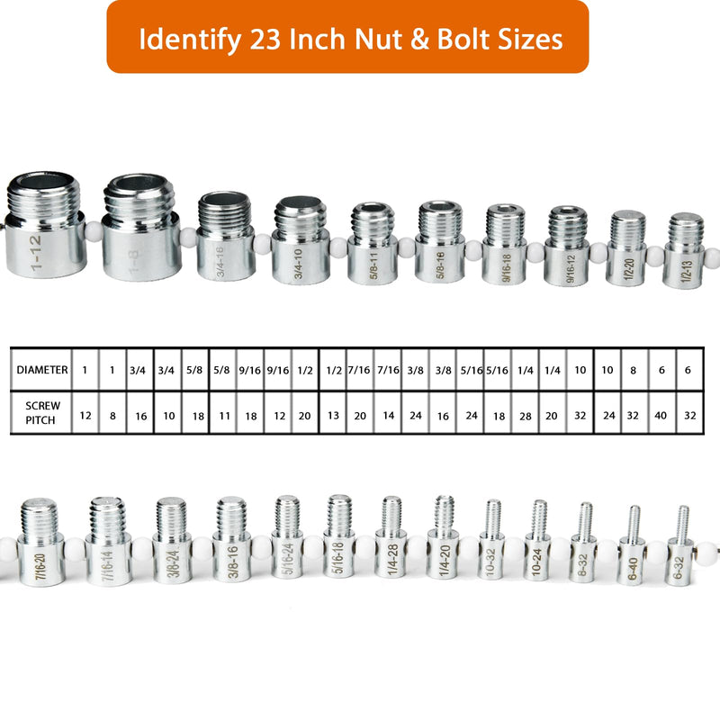 Thread Checker Nut and Bolt Thread Checker 45 Male Female Thread Gauges Thread Gauge Bolt Thread Identifier Bolt Size Finder Thread Checker Standard and Metric Bolt and Nut Identifier Gauge 24 Inch & 21 Metric-45 Thread Gauges