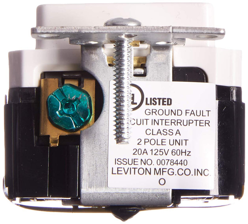Leviton 20A-125V Extra-Heavy Duty Industrial Grade Pilot Light Tamper-Resistant Self-Test GFCI Receptacle, GFPL2-PLW, White, 20-Amp