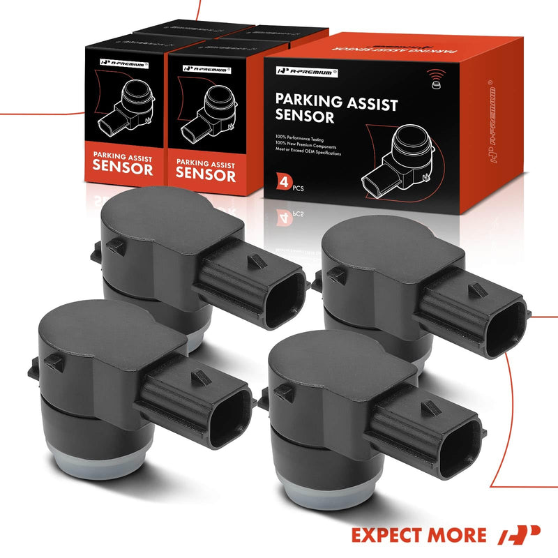 A-Premium 4-PC Rear Reverse Backup Parking Assist Sensor Compatible with Chevy, GMC & Cadillac Models - Silverado 1500 2007-2013, Sierra 2500 3500 HD 2007-2012, Yukon, Suburban, Escalade, Avalanche