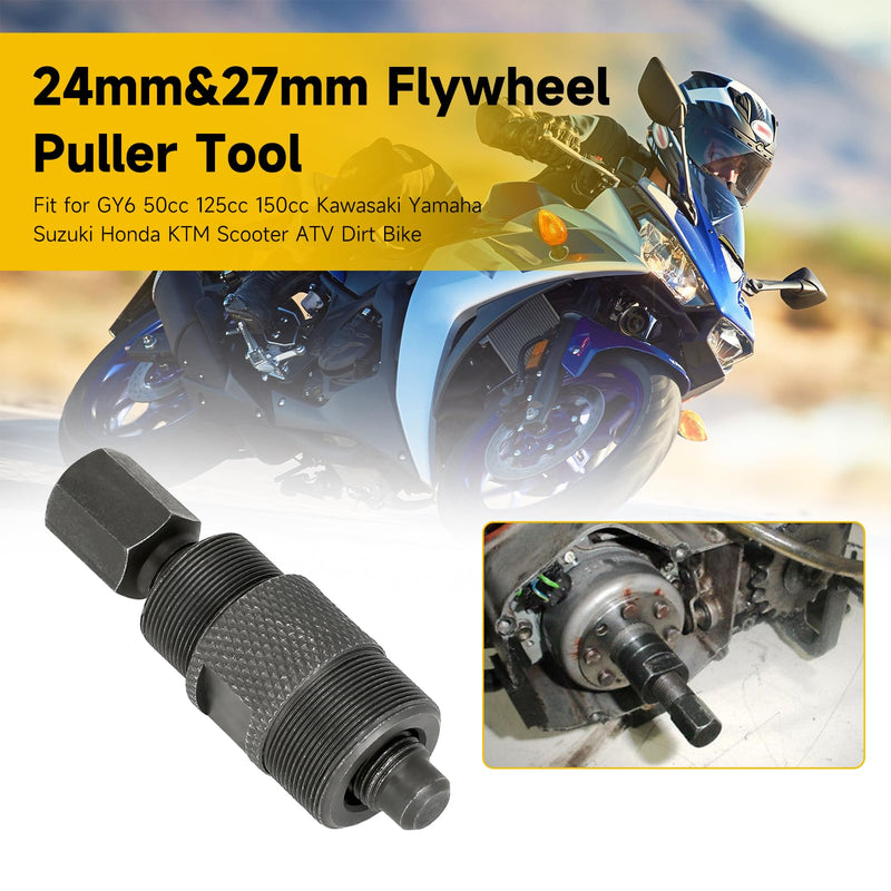 HIAORS Stator Magneto Flywheel Puller Removal Tool 24mm & 27mm and Clutch Lock Nut Spanner Tool Socket 20mm & 24mm for GY6 50 125 150cc Motorcycle ATV Quad 4 Wheeler Pit Dirt Bike Scooter Parts