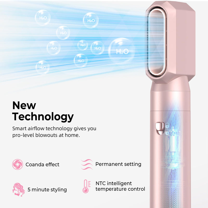 Atopskins Airbrush Hair Styler 6 in 1 Pro Air Styler Airbrush 6 in 1 Multi Styler with Blow Dry Hair Brush, Aircurler, Magic Hair Styler for Dry, Curl, Volumize, Straighten, Sleek in One Step White