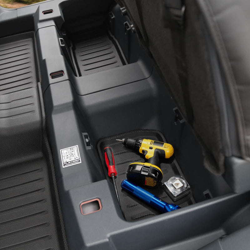 Mabett Under Seat Storage Mats for Ford Maverick Gasoline 2025 2024 2023 2022 Accessories(not fit Hybrid), All-Weather TPE Rear UnderSeat Organizer Liner Gas