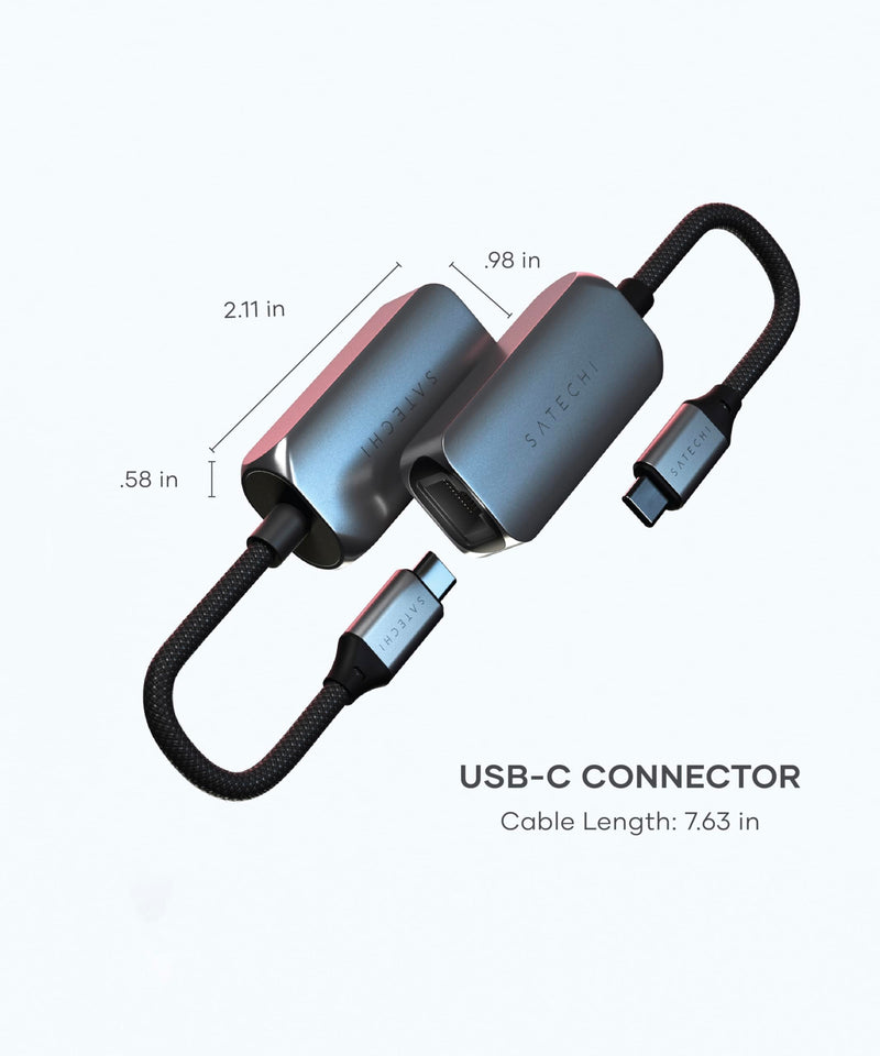 Satechi USB C to Ethernet Adapter, 2.5 Gbps Speed, Compatible with MacBook Air/Pro, iPad Pro, iPhone and More USB C Devices