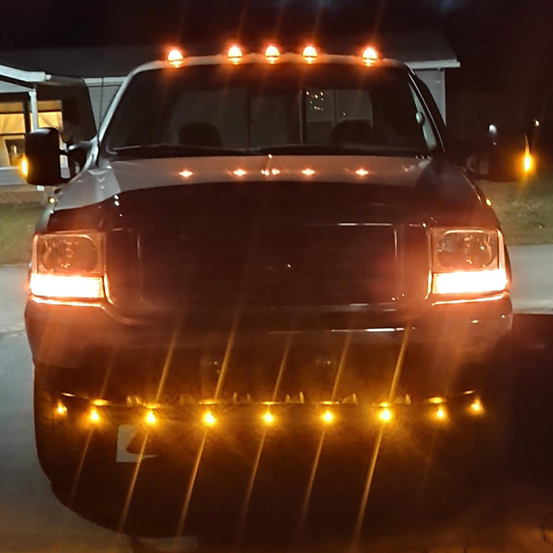 LED Roof Cab Marker Lights Bulbs for Ford 1999-up F150, 2000-up F250 F350 F450 F550 Super Duty Amber LED Front Up Top Clearance Marker Lamps Bulbs