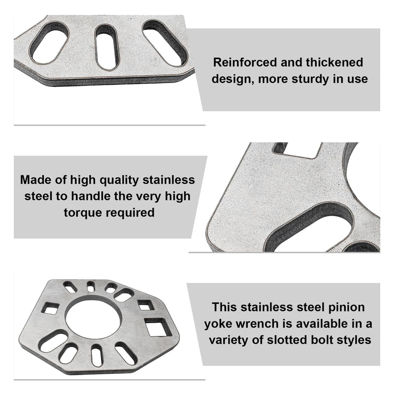 Stainless Steel Pinion Yoke Wrench Tool, Pinion Holder Yoke Wrench with Extra 1/2" Hole Fits Most Sockets, Extra Strength Puller Suitable for Loosening Pinion Flange & Nuts