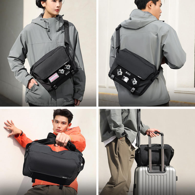 ULANZI BP11 8L Camera Sling Bag with Tripod Holder Everyday Carry | Lightweight Splash-Proof Anti-Theft Crossbody for DSLR/Mirrorless/ Laptop,Customizable Front Patch Pocket for Travel,Hiking