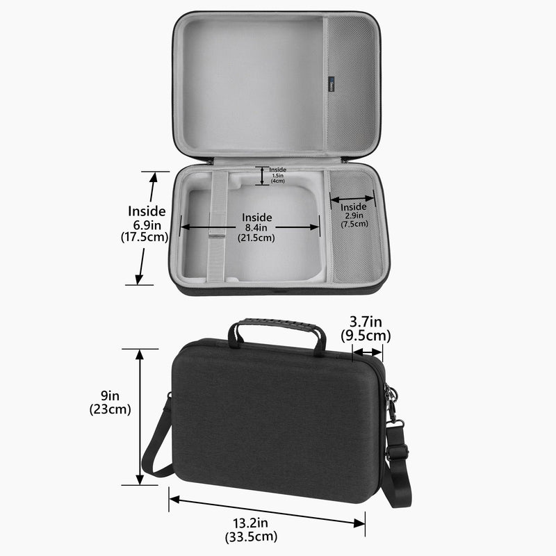 GEEKRIA Hard Shell Travel Case Compatible with PUTRIMS S36, XuanPad Q5, VOPLLS Q5, Outdoor 4K Projector Carrying Bag (Dark Grey)